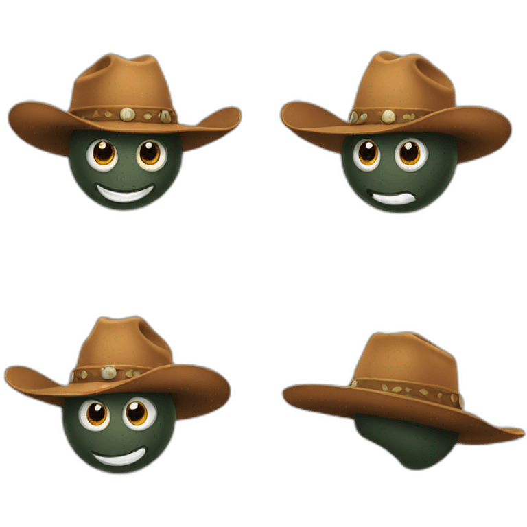 a worm wearing a cowboy hat emoji