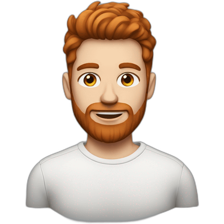 one men with brown hair and a red beard and airpods and a mac emoji