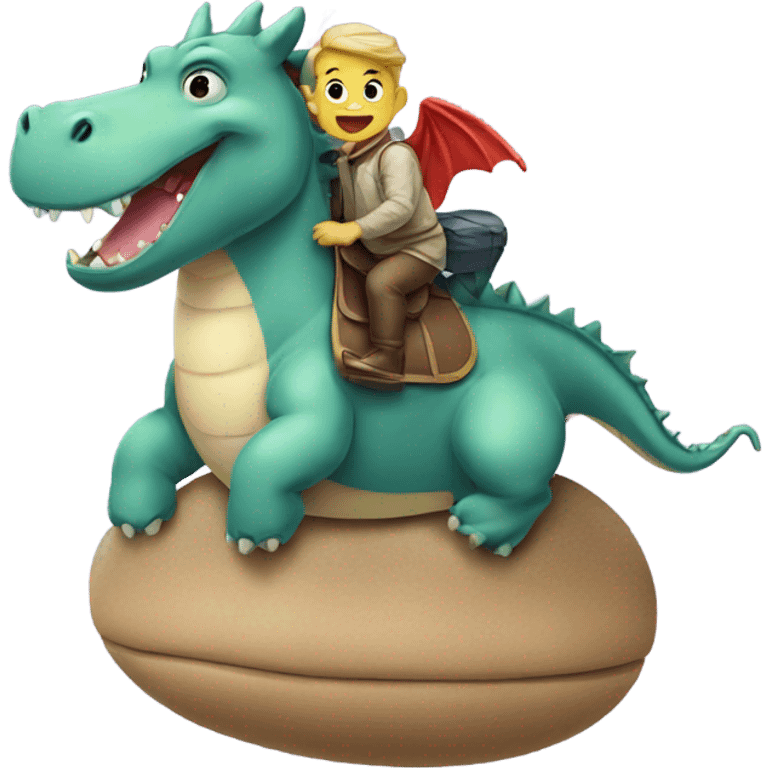 Dragon riding a hippo emoji