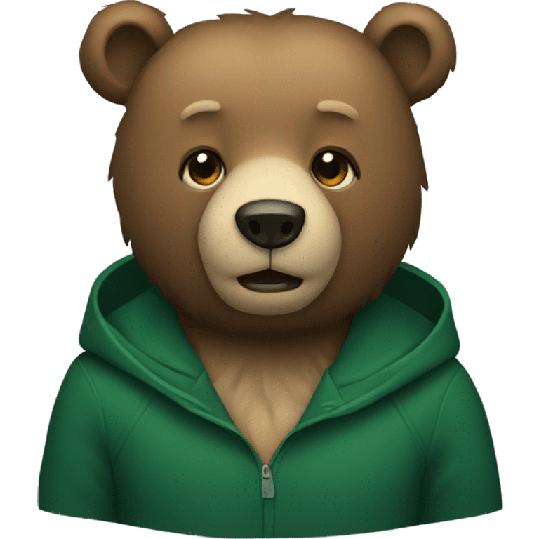 bear wearing dark green emoji