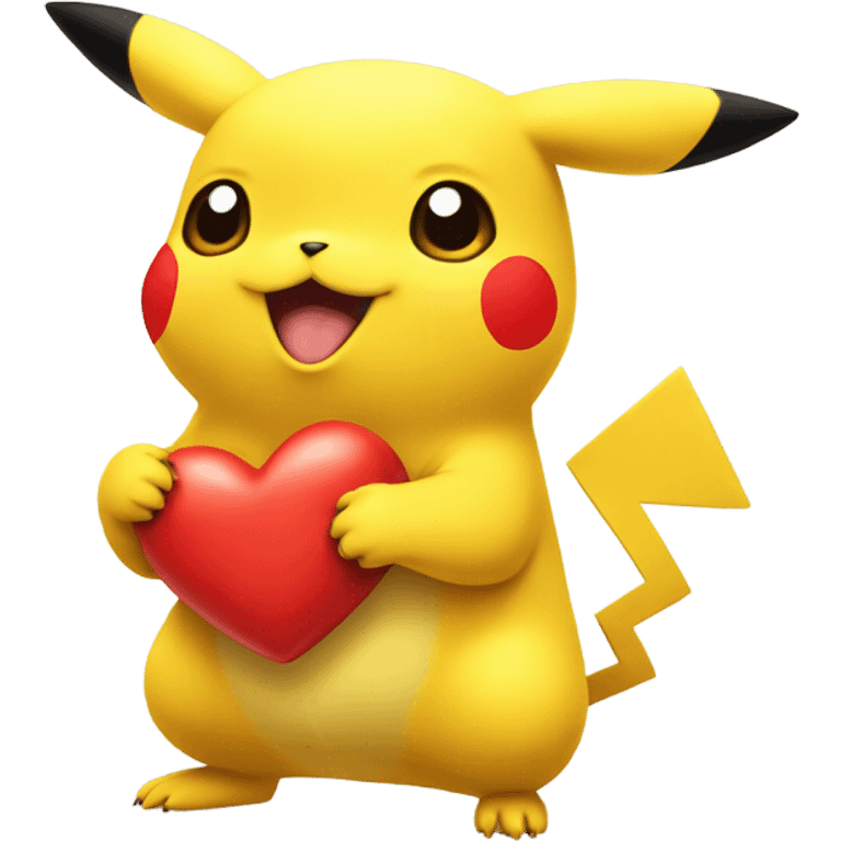 Pikachu with heart  emoji