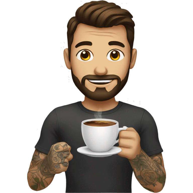 tattooed men making a cup of coffee emoji