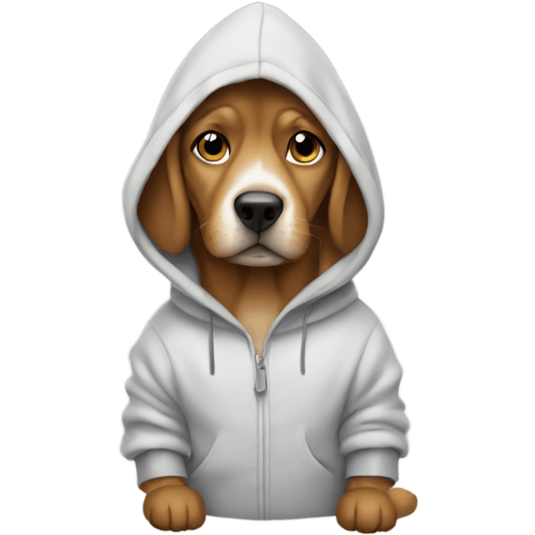 Dog wearing hoodie emoji