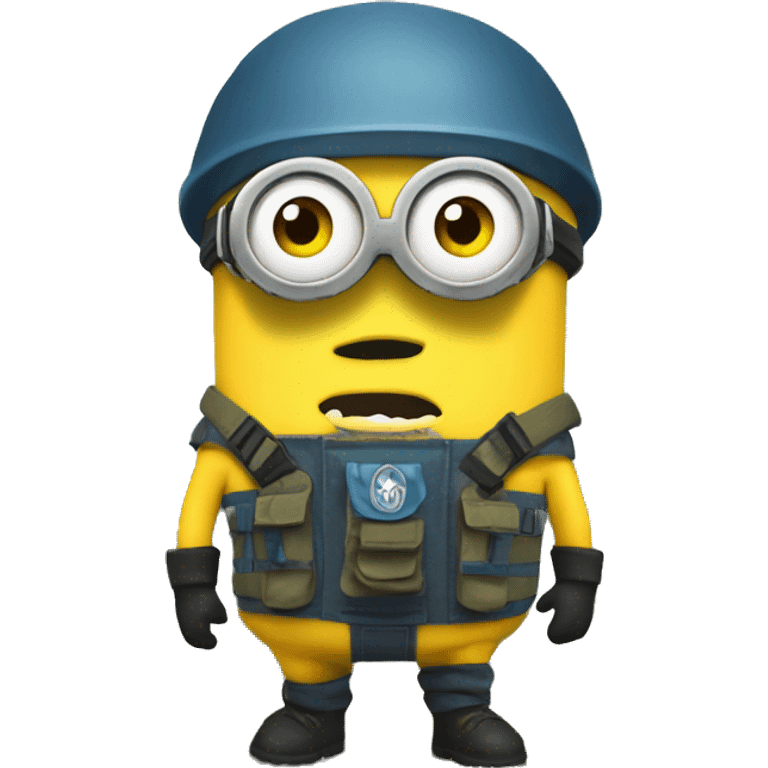 A Minion in survival gear in the forest   emoji