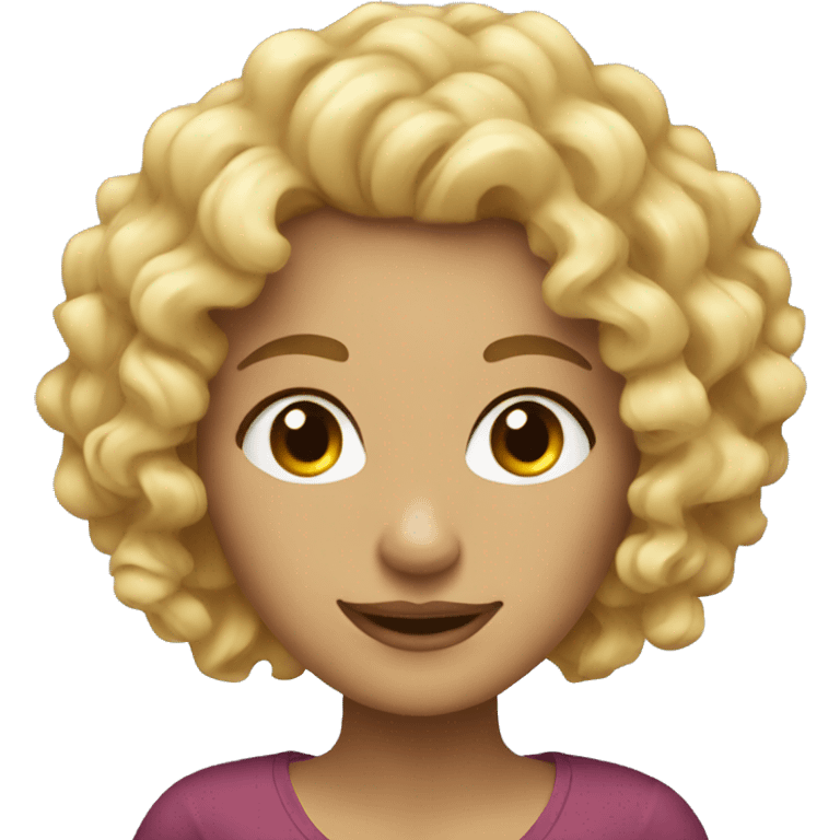 Curly blonde woman, avatar  emoji