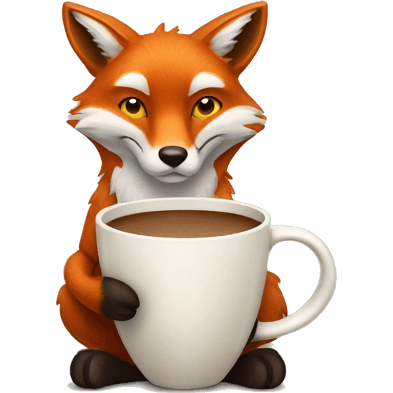 Fox drinking coffee emoji