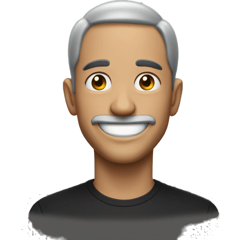 smiling man in black shirt no background from head to waste emoji