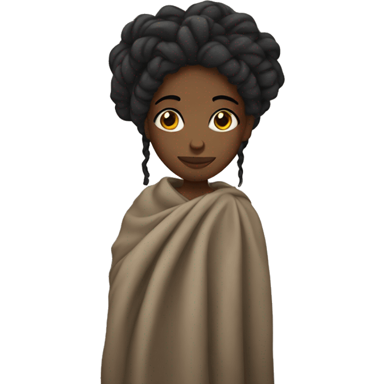 Black girl with locs in a blanket  emoji