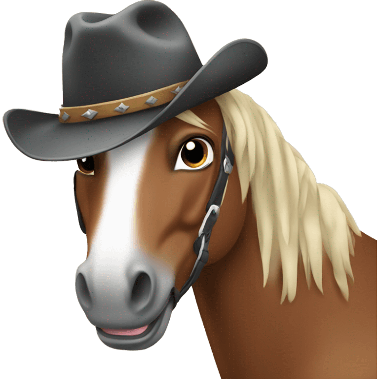 Horse wearing cowboy hat emoji