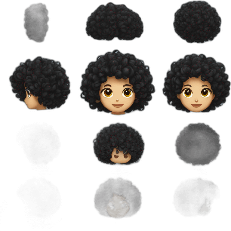 Curly black hair woman kazakhstan emoji