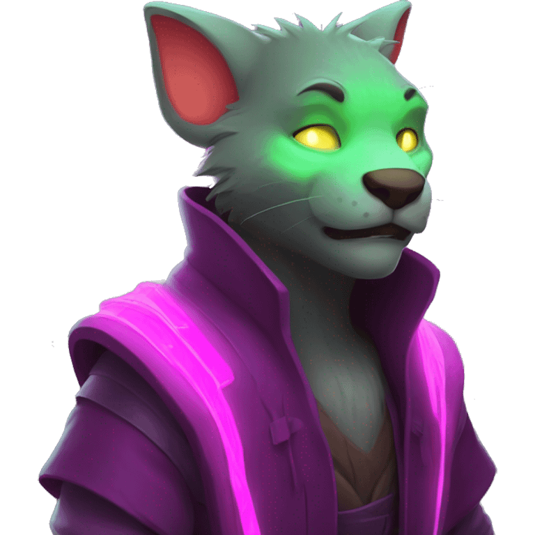 master splinter with glowing neon emoji