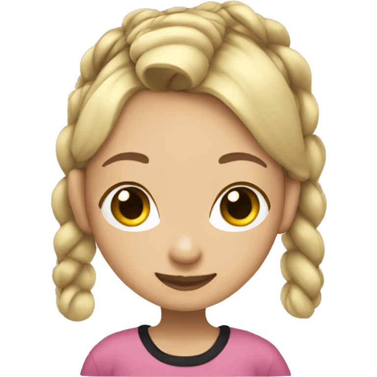 Girl with blonde and black pigtails  emoji