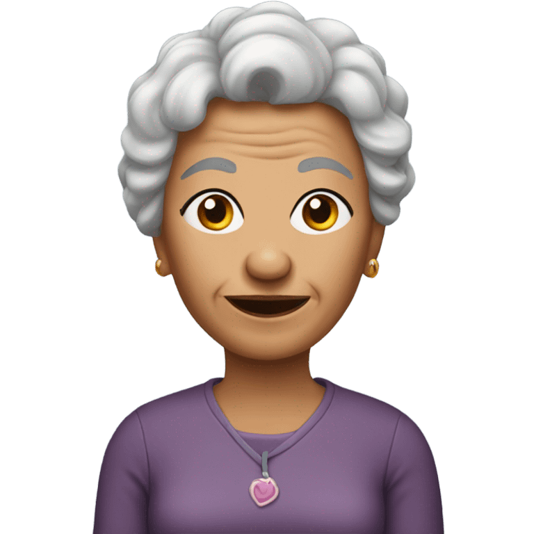 grandma with dog in hair  emoji