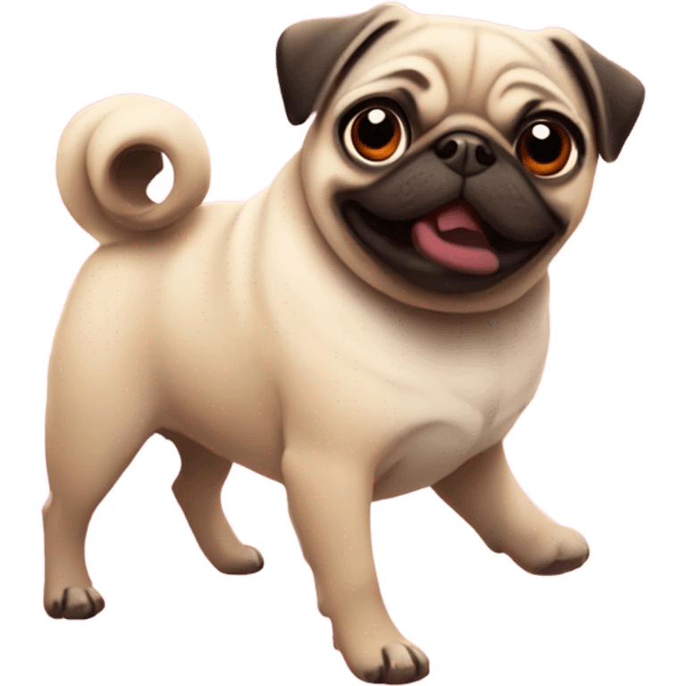 Pug with hearts emoji