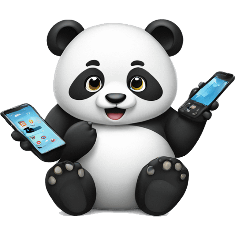 Panda with phone emoji