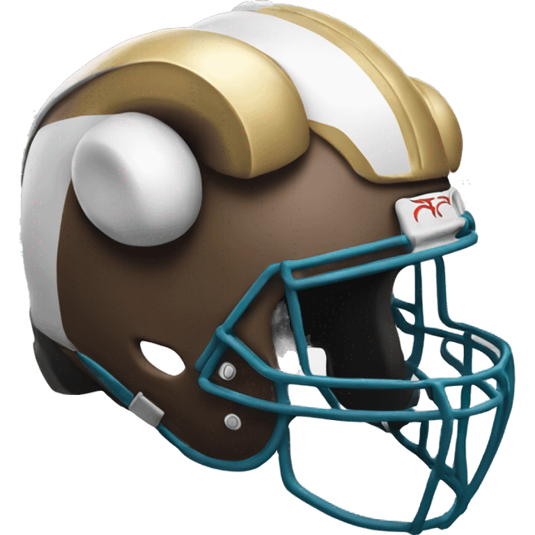 Ram wearing a football helmet emoji