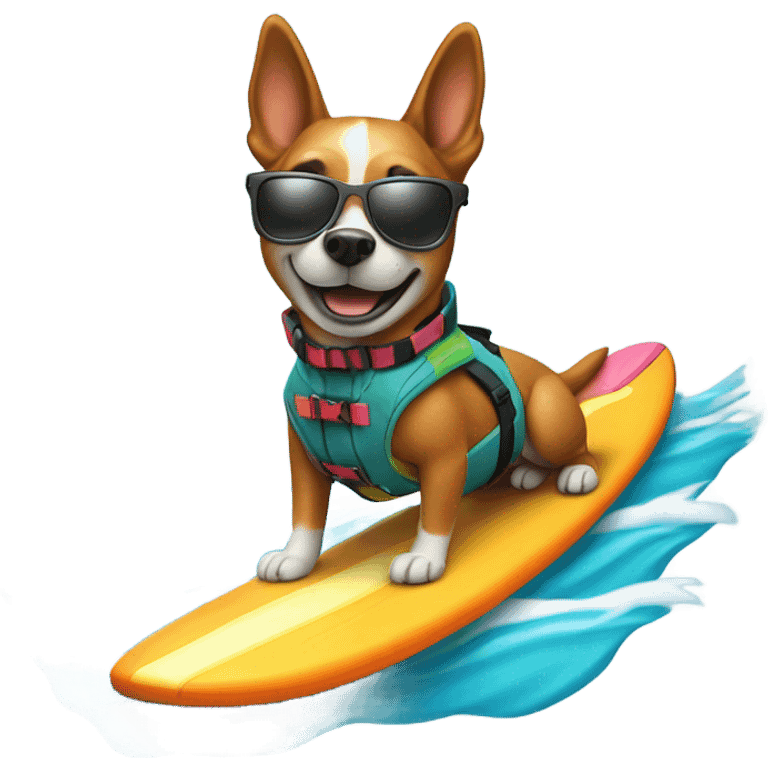 Dog surfing emoji