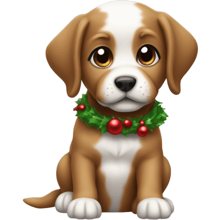 Christmas puppy emoji