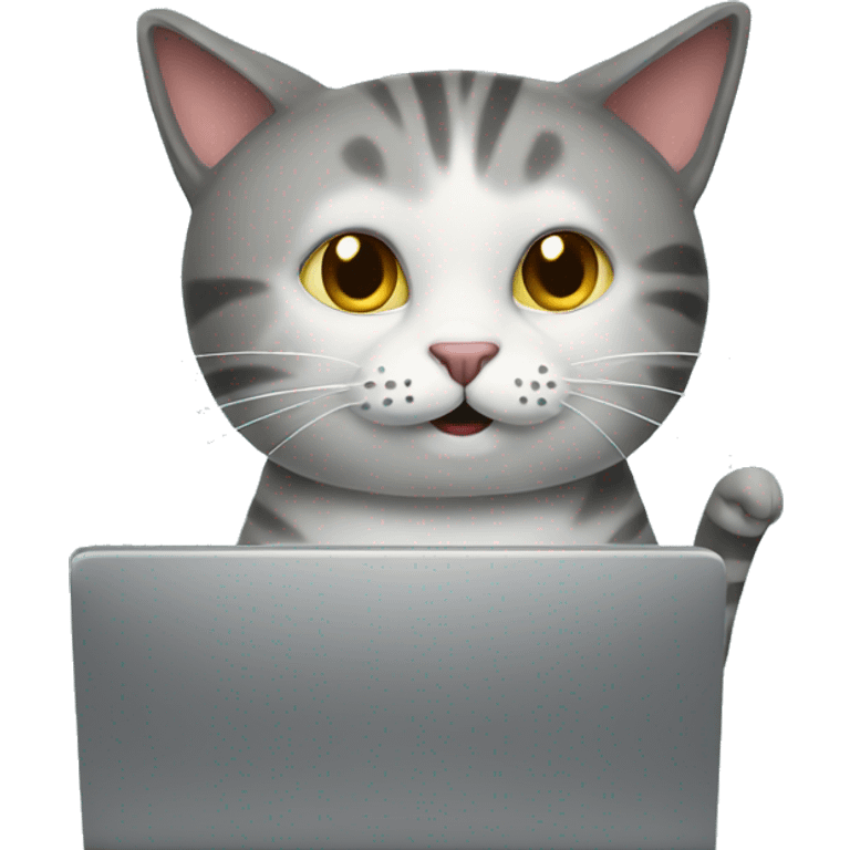 cat working on a computer emoji