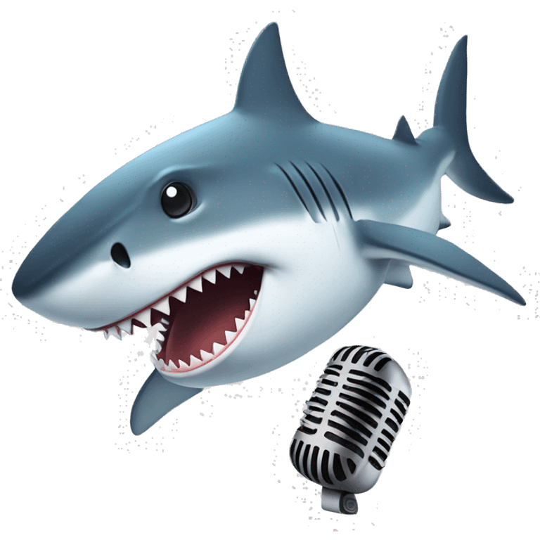 Shark listening to music saying: Requinquer  emoji