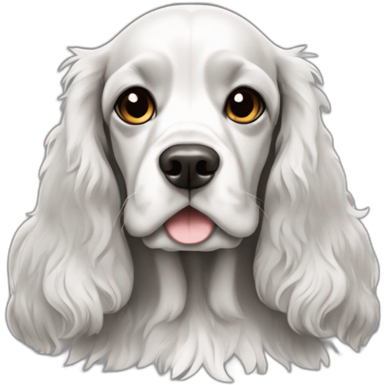 Black and white working cocker spaniel emoji