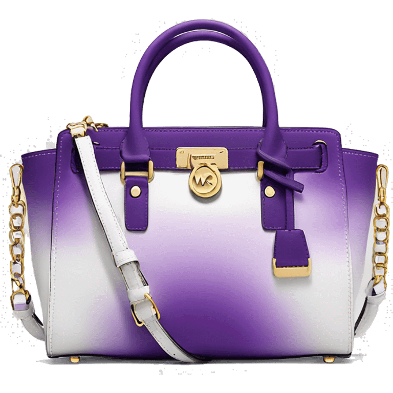 Realistic royal purple to white ombre michael kors satchel purse. emoji