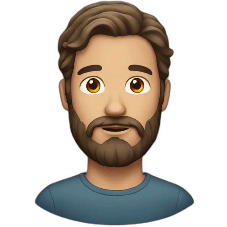 man with beard and long brown hair emoji