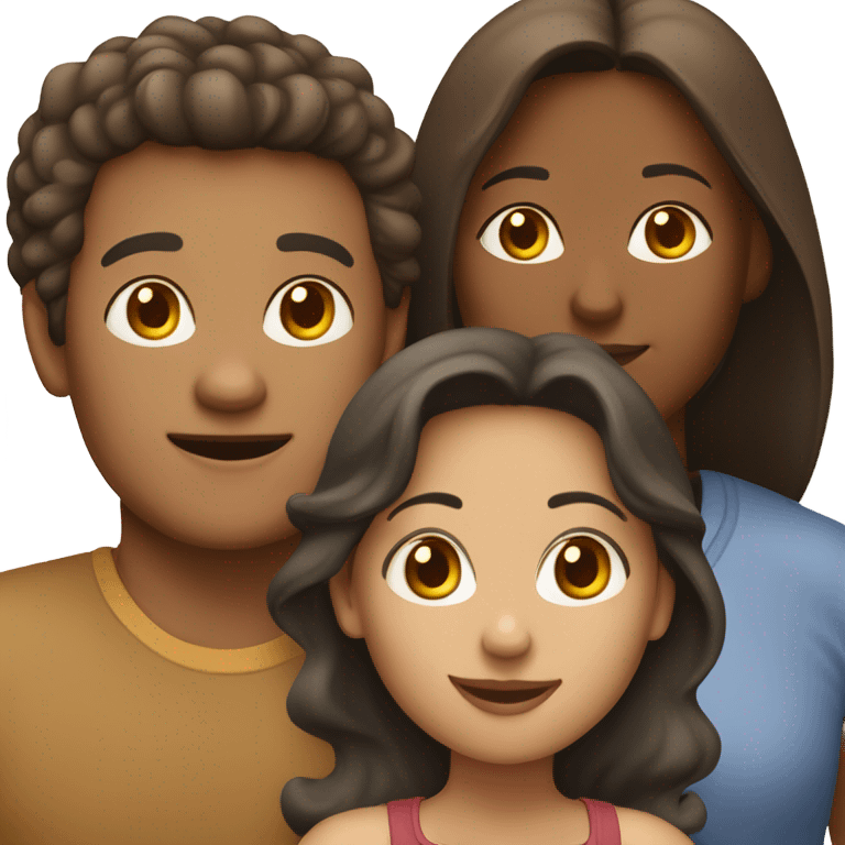 a four person family with: Light skin mother, brown Mother a Light Daughter and Brown Son emoji