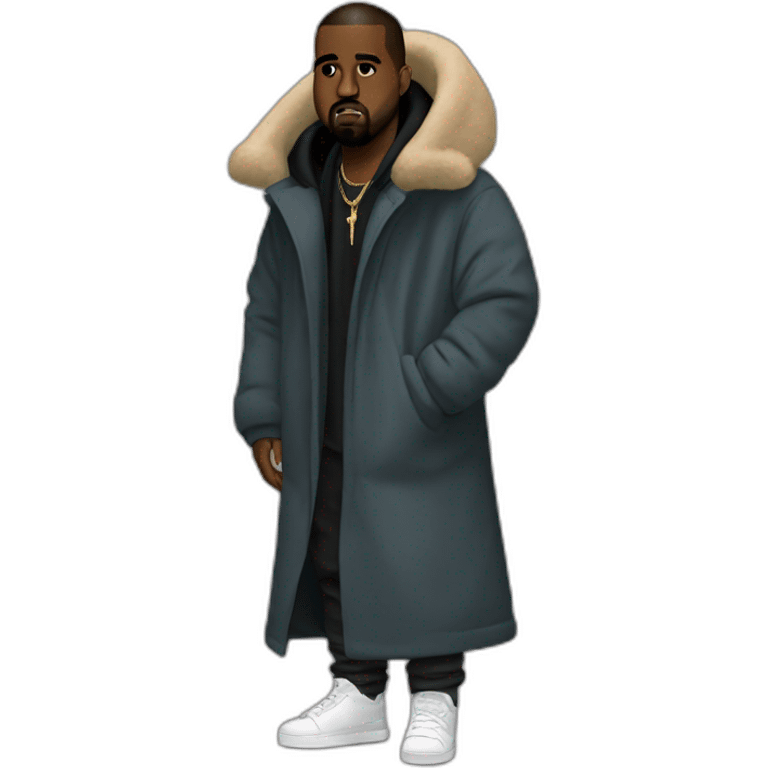 Kanye west with a big coat emoji