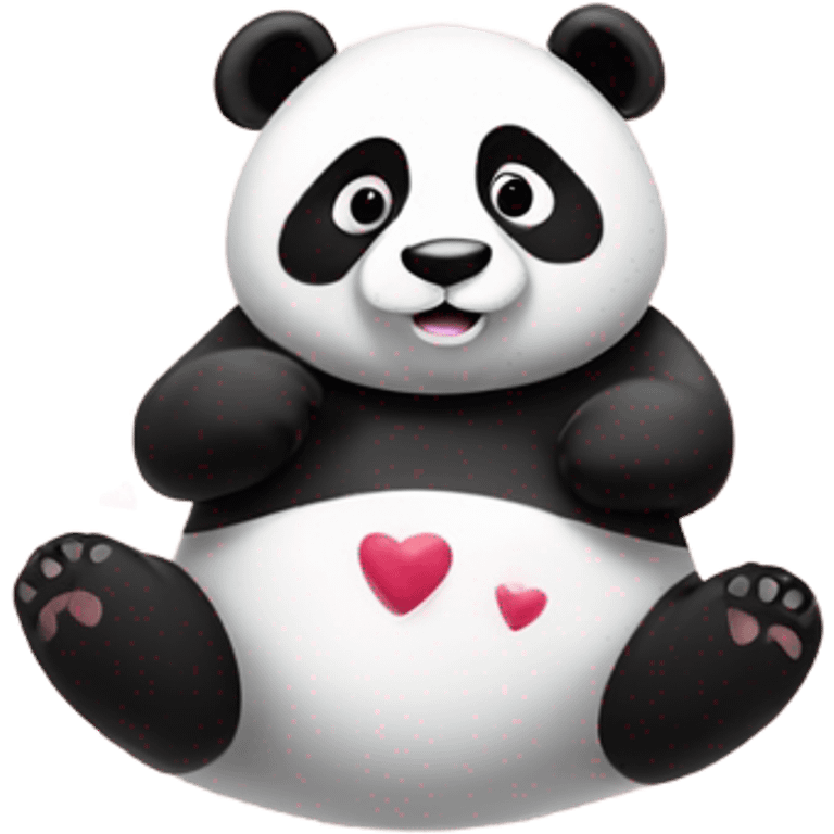 panda with hearts emoji