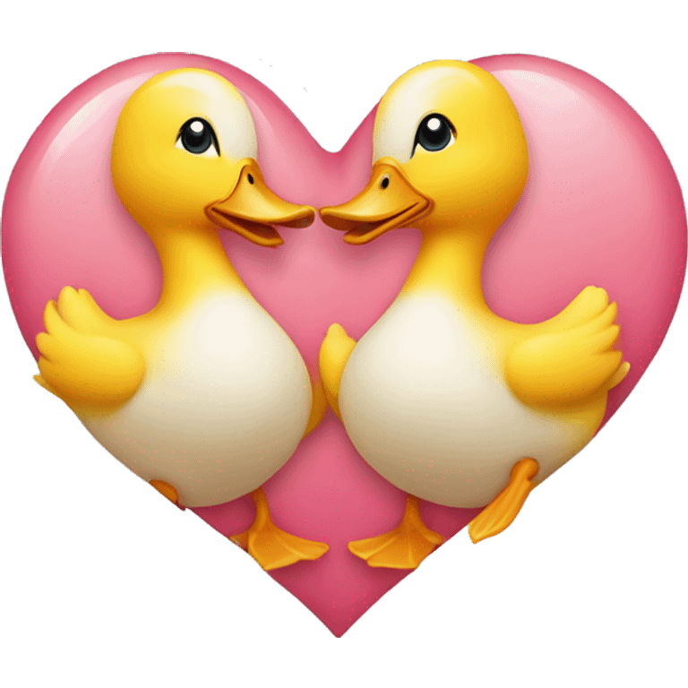 Two duck in heart shape emoji