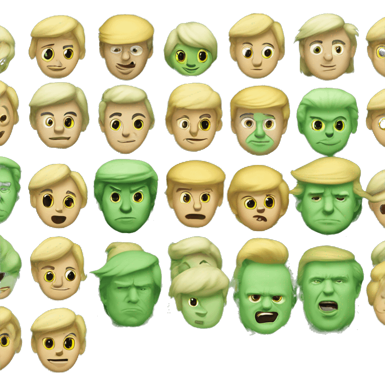 donald trump, TROLL, GREEN emoji