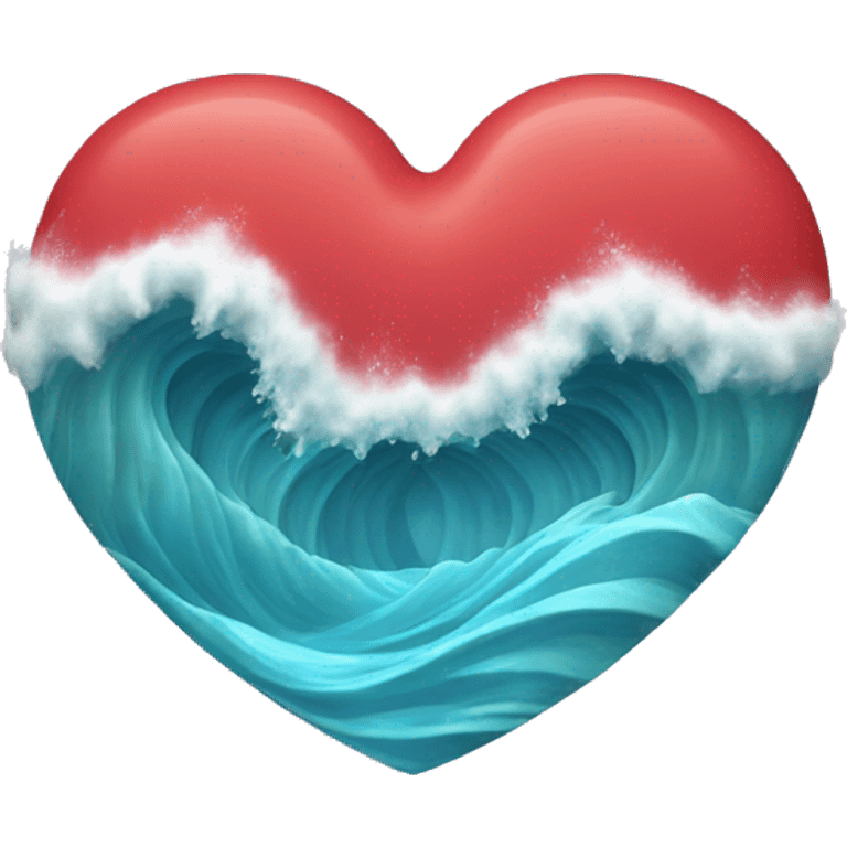 3d heart shape sea wave emoji