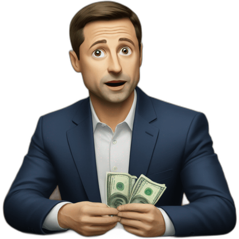 Zelensky asks for money emoji