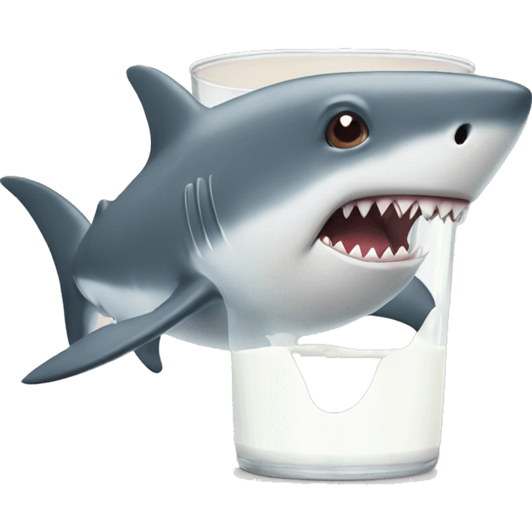 Shark drinking milk emoji