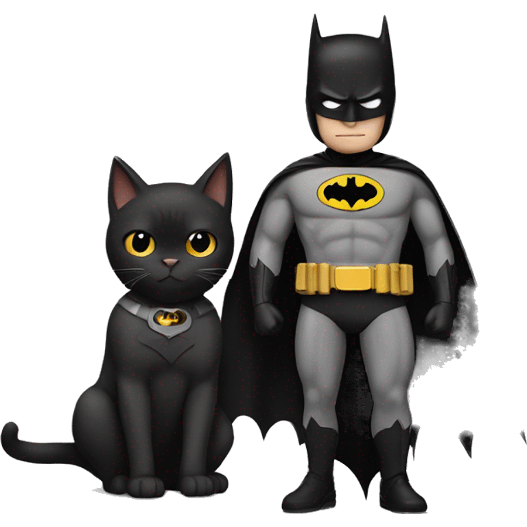 Batman with a cat as Batman emoji