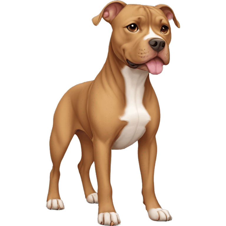 Light brown pitbull with cropped ears full body emoji