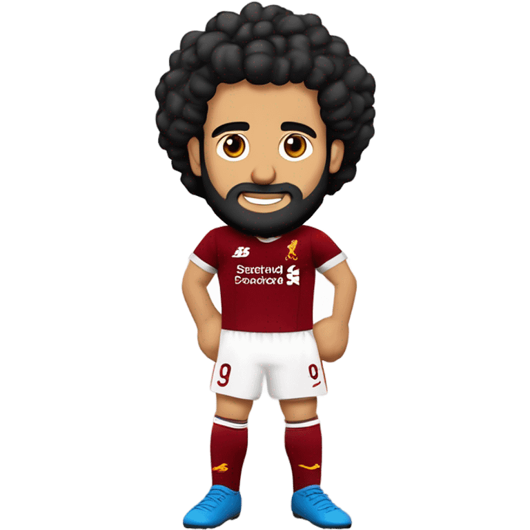 Сгенерируй футболиста Mohamed Salah в футбольной форме Ливерпуля с полный рост emoji