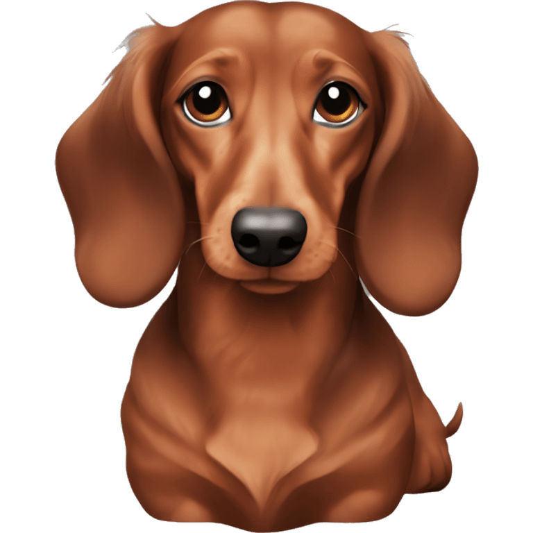 Shaded red Long haired miniature dachshund  emoji