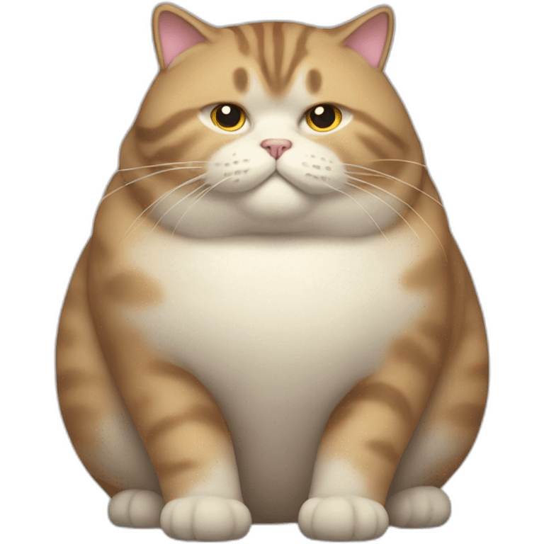 Huge overweight fat obese fluffy cat emoji