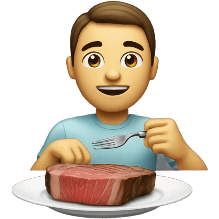 Person eating a steak emoji