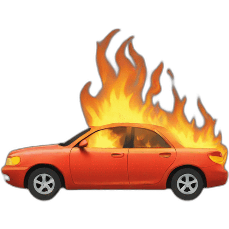 Burning car emoji