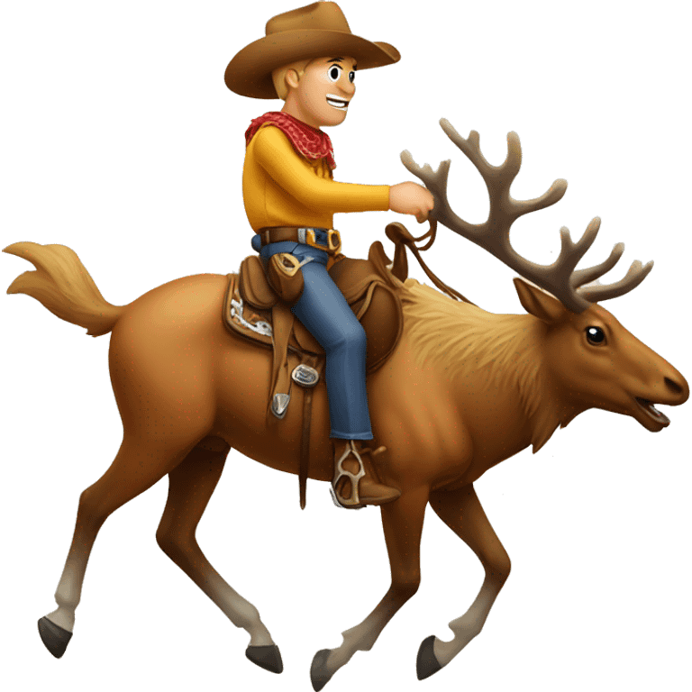 Cowboy elk riding horse emoji