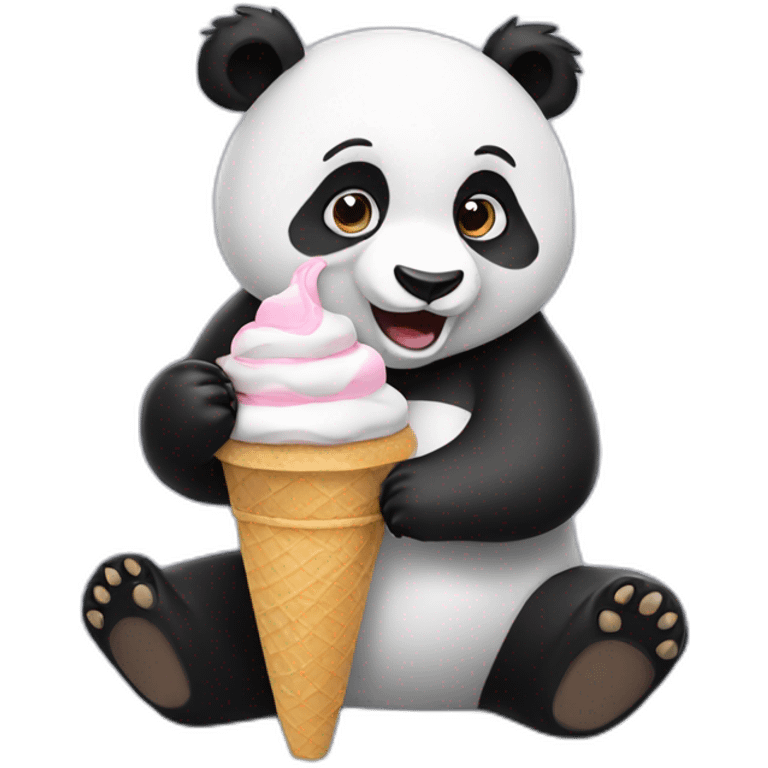 Panda eating ice cream emoji