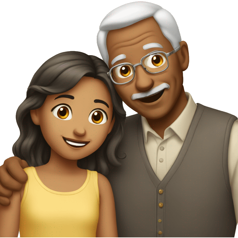 grandfather and granddaughter emoji