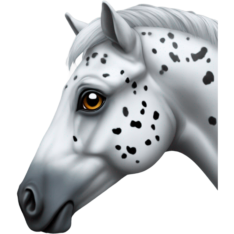 Appaloosa with grey mane blue eye emoji