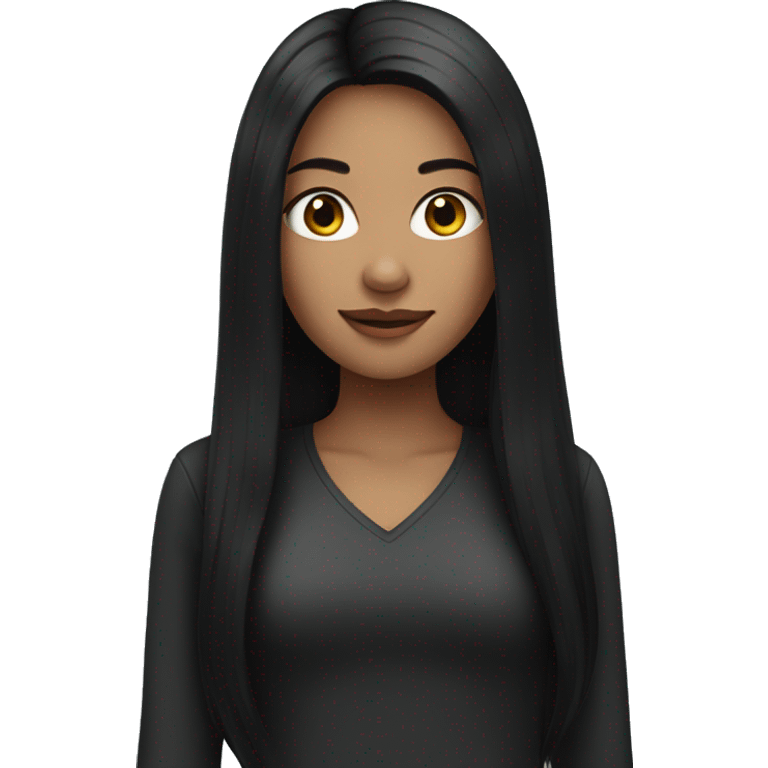 a girl with long black hair  emoji