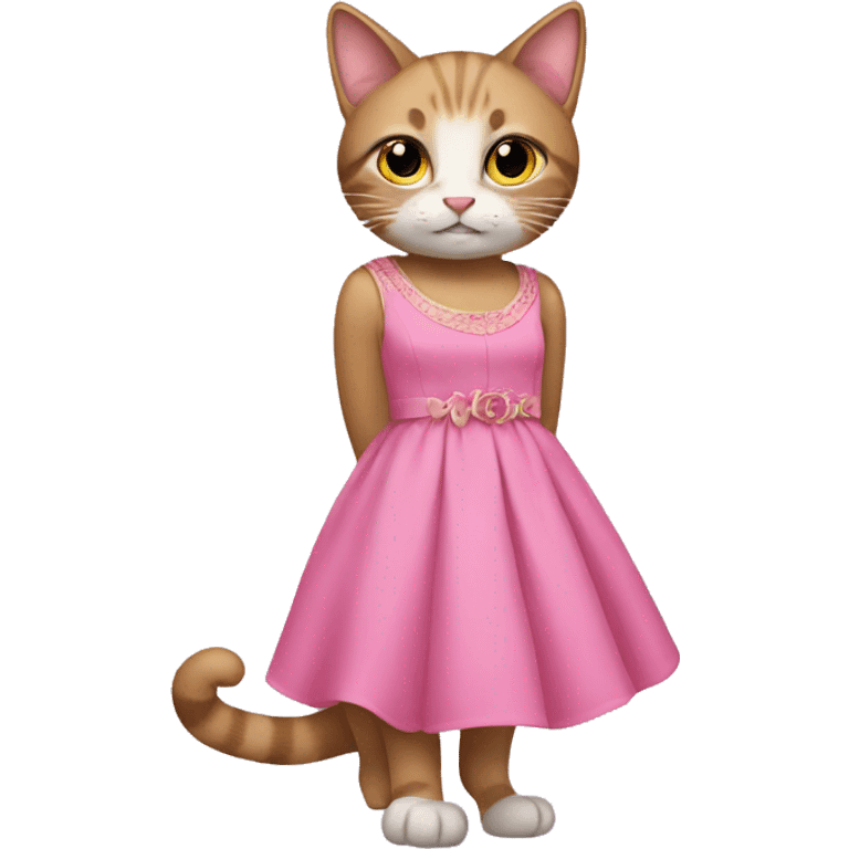 Cat wearing a pink dress emoji