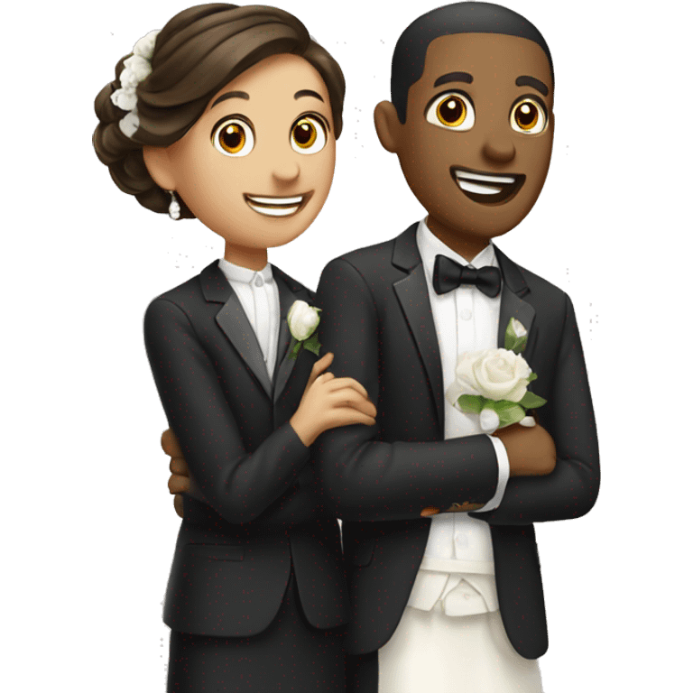 a man celebrating a bride and a groom  emoji