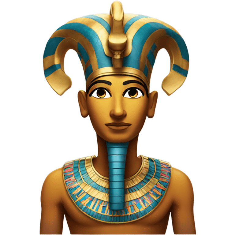 colourful statue of egypt god with cobra
face emoji